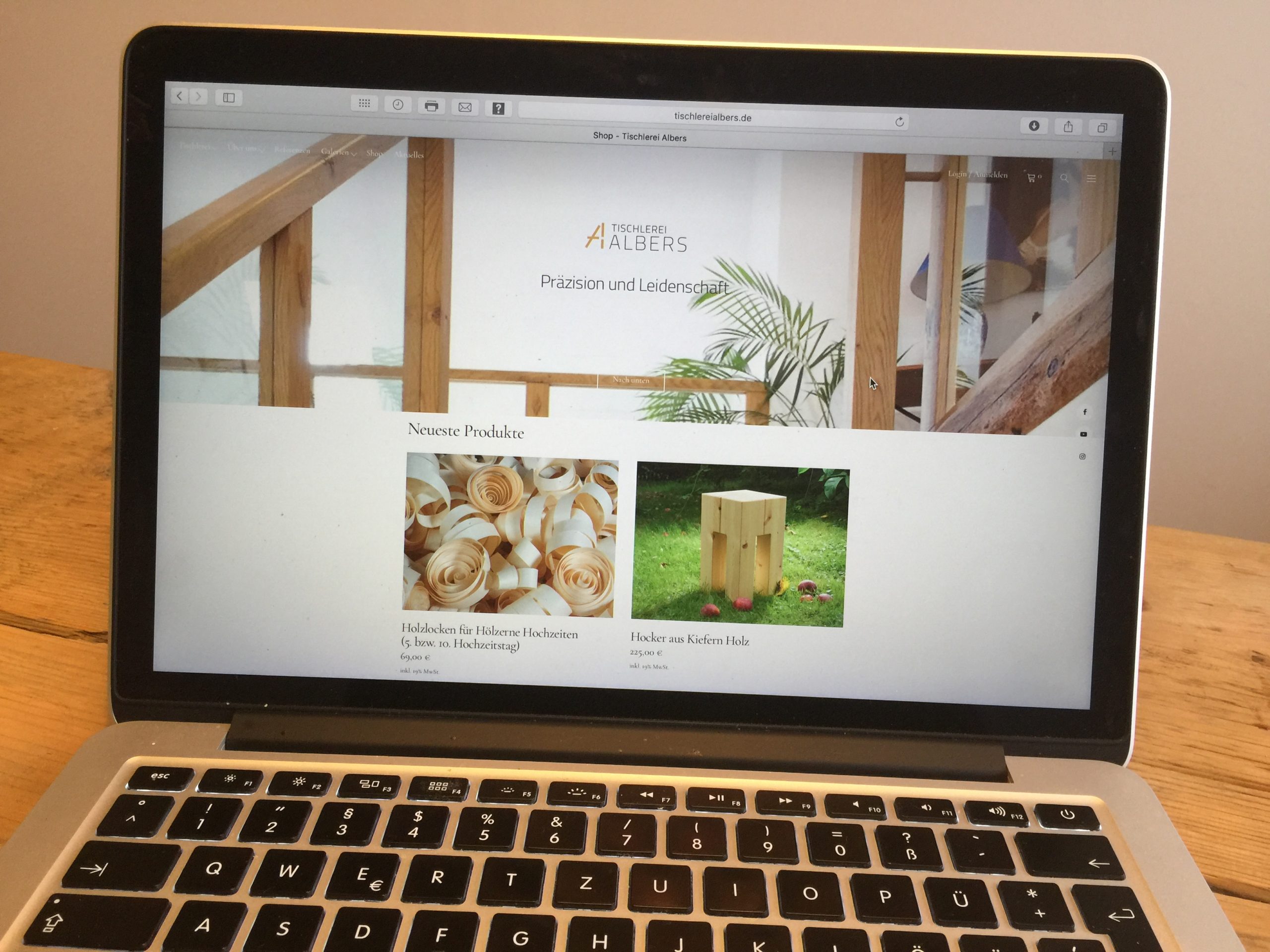 Neues Design: Tischlerei Albers im Netz. Plus ein feiner Online-Shop